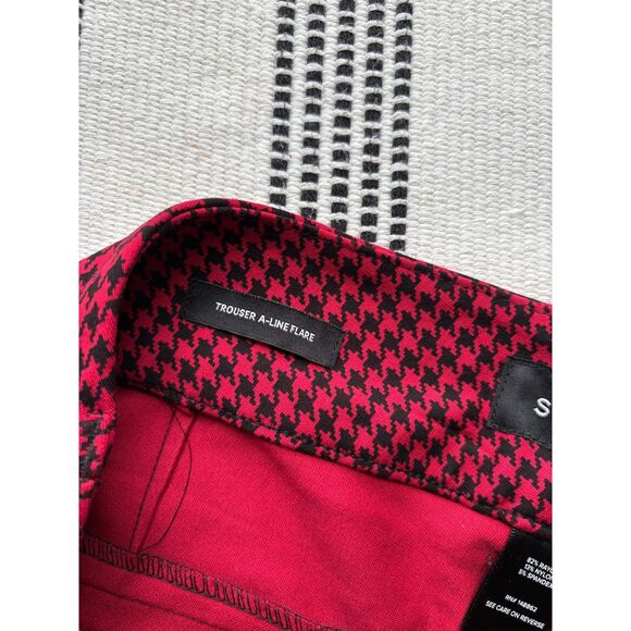 Torrid 18S Trouser A-Line Flare Ponte Pant red houndstooth - Picture 10 of 14
